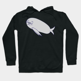 Smiling Grey Kawaii Seal Hoodie